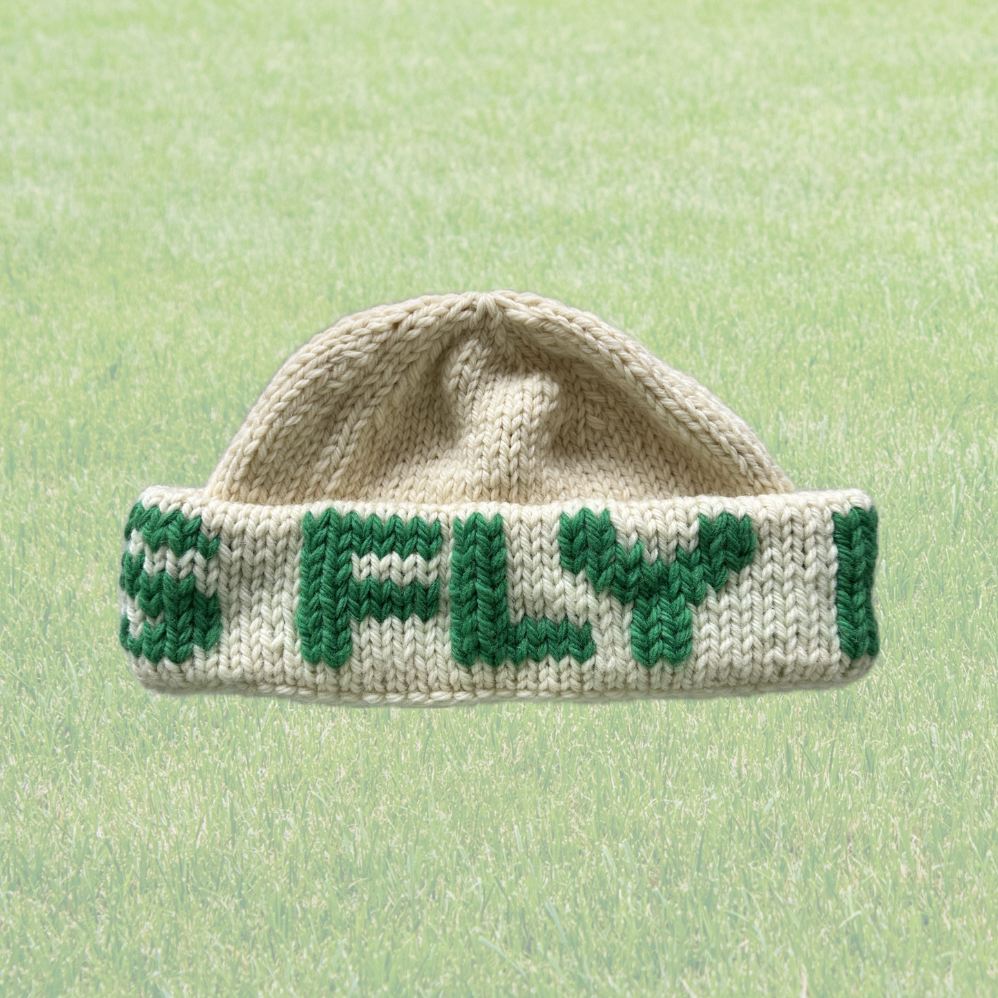 FLY EAGLES Knit Beanie - White / Kelly